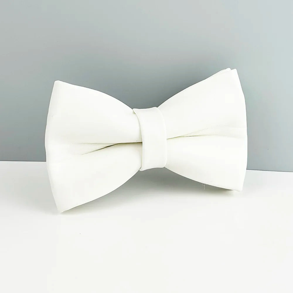 White detachable bow tie for handmade leather pet collar.