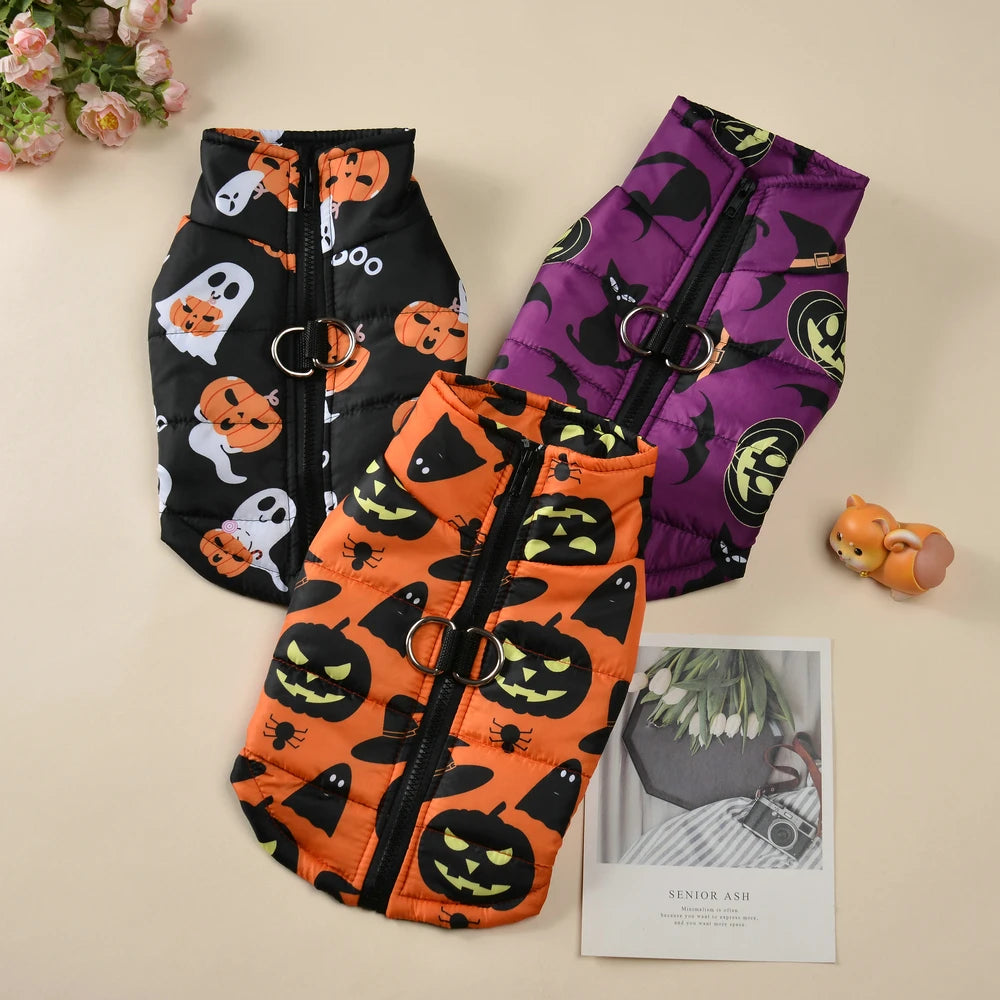 Halloween Dog Coat – Pumpkins, Ghosts & Spooky Designs | 6 Sizes