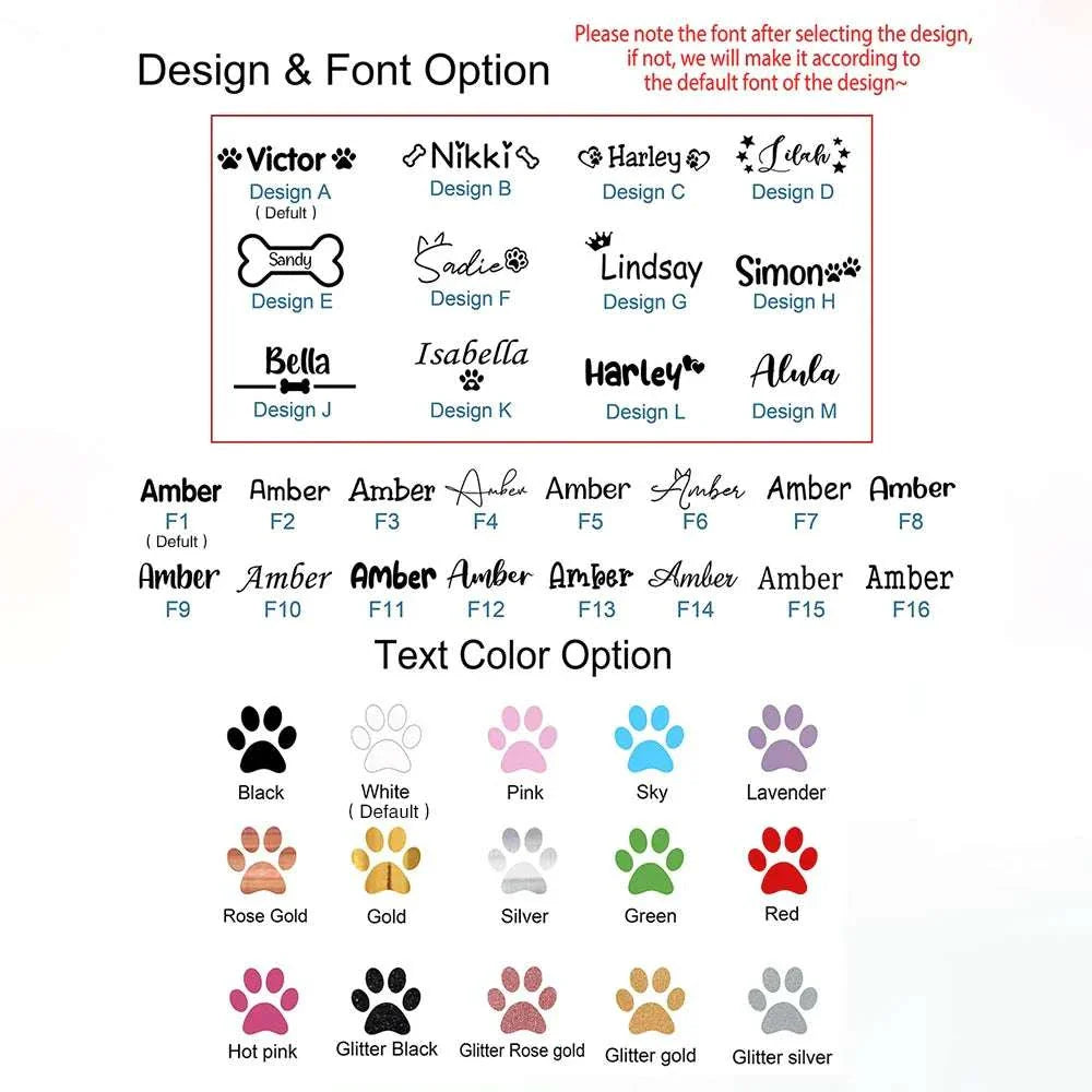design and font options