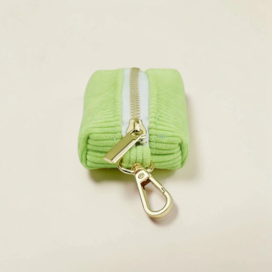 green dog poop bag holder with clip
