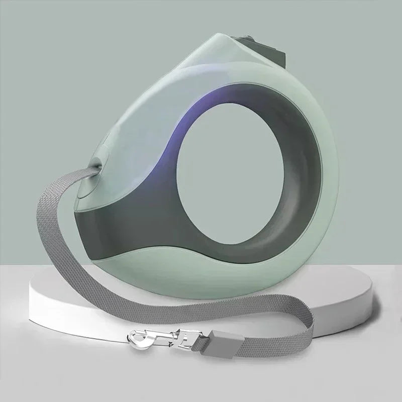 retractable dog lead on a light grey background