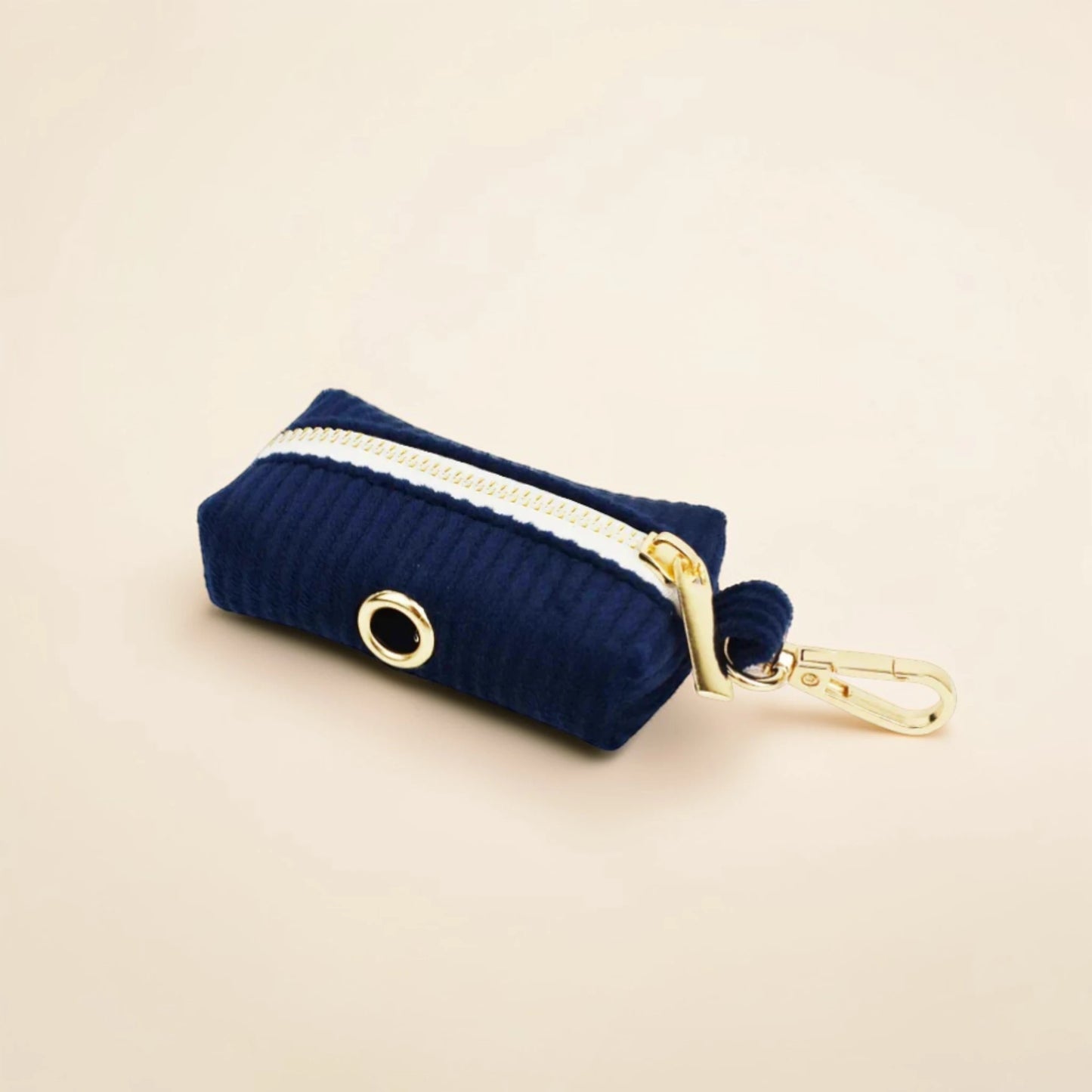 navy blue dog poop bag holder