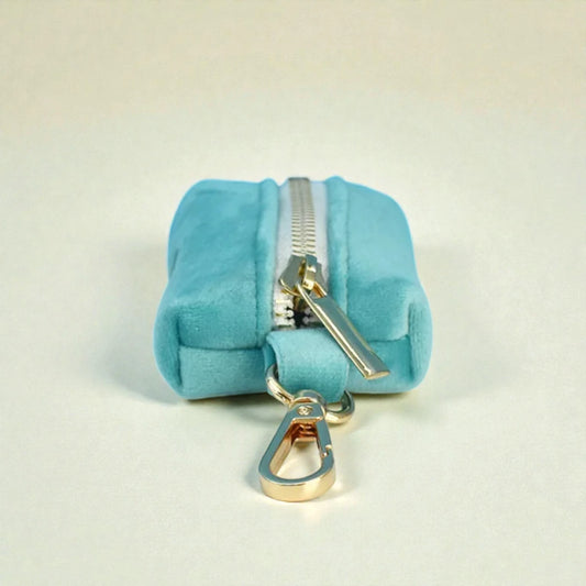 Velvet Dog Poop Bag Holder – Turquoise