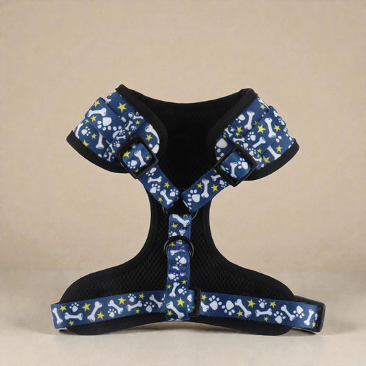 reverse of blue slip on dog harness