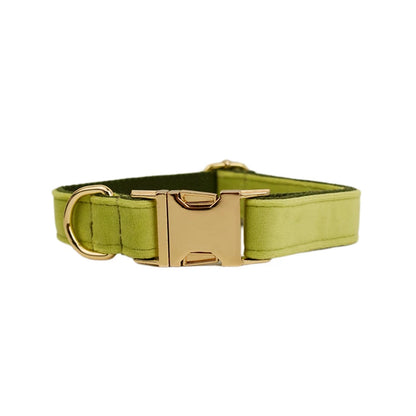 Velvet Envy Collection – Personalised Dog Collars in Elegant Green Tones Options (Personalised)