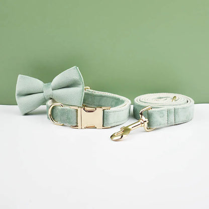 Velvet Envy Collection – Personalised Dog Collars in Elegant Green Tones Options (Personalised)