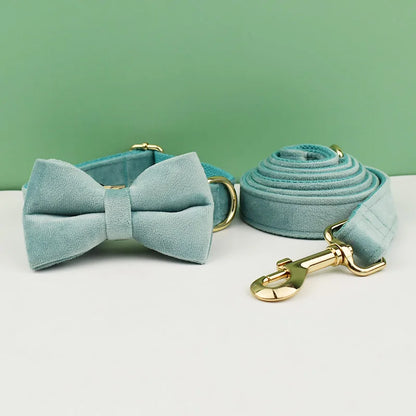 Velvet Envy Collection – Personalised Dog Collars in Elegant Green Tones Options (Personalised)