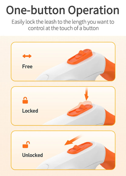 5M Retractable Dog Lead with LED Safety Light – Tangle-Free, Locking System & Night Visibility