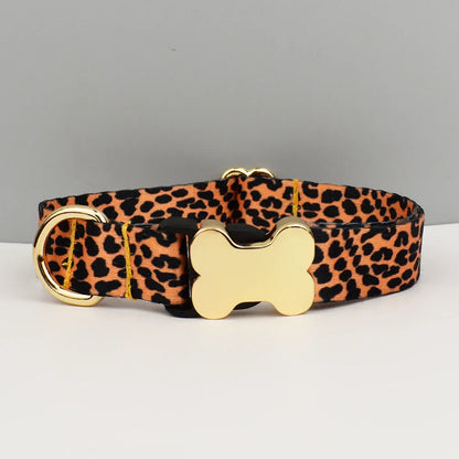 Custom engraved ethnic style dog collar for small to large dogs with nameplate.