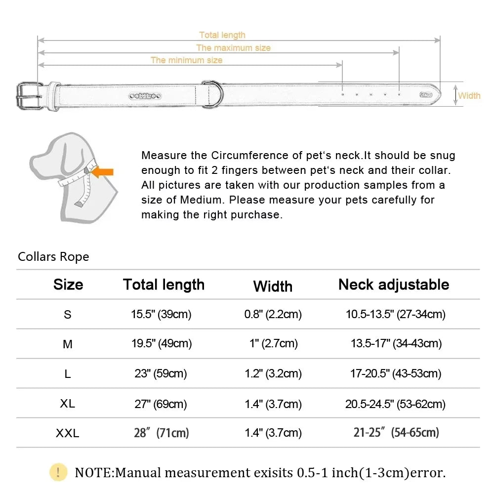 Personalised Faux Leather Dog Collar with Laser-Engraved Nameplate  Soft Padded & Adjustable S – XXL