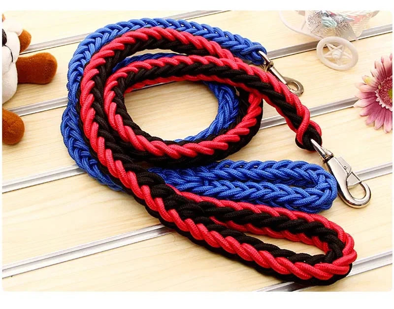 Heavy-Duty Braided Rope Dog Lead (S–XL, up to 60 kg)