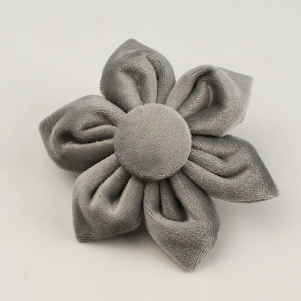 Handmade Velvet Fabric Collection | Engravable | Luxury Dog Accessories | Grey