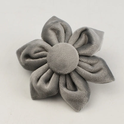 Handmade Velvet Fabric Collection | Engravable | Luxury Dog Accessories | Grey