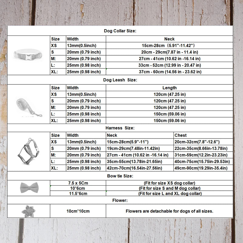 Ever After Ivory – Personalised Dog Wedding Set With Harness, Lead Collar & Bow