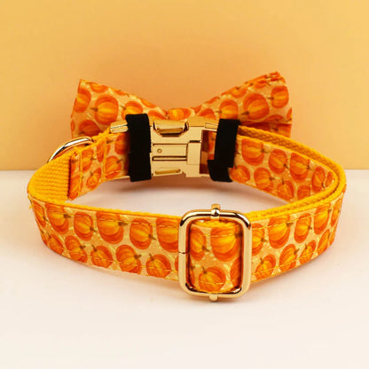 Pumpkin Patch Dog Collar & Harness Set – Premium Engraved 4-Piece Bundle or Individual Options  (XS–XL)