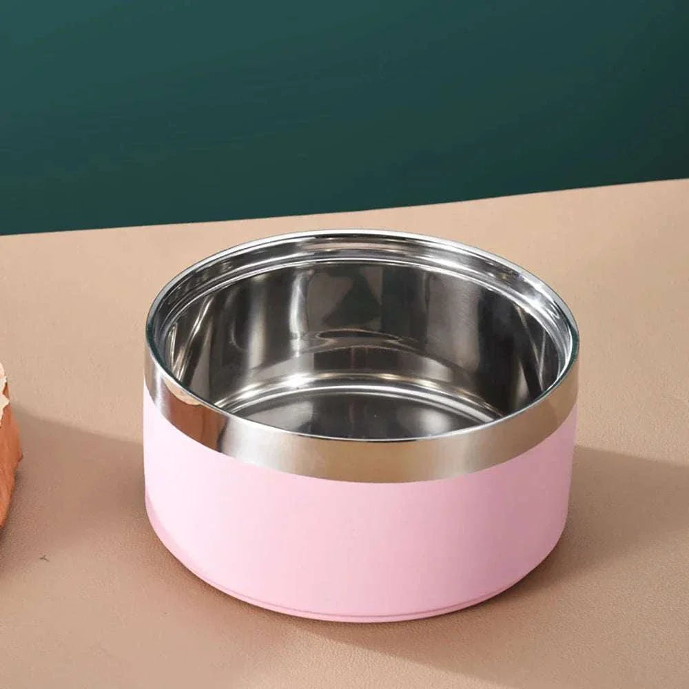 pink dog bowl