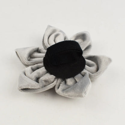 Handmade Velvet Fabric Collection | Engravable | Luxury Dog Accessories | Grey
