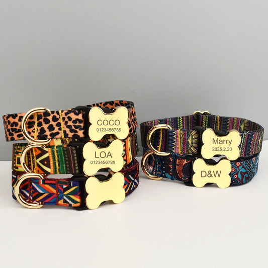 personalised dog collar with nameplate - Global Inspirations