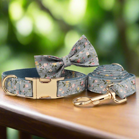 Country Floral Dog Collar - Full Set