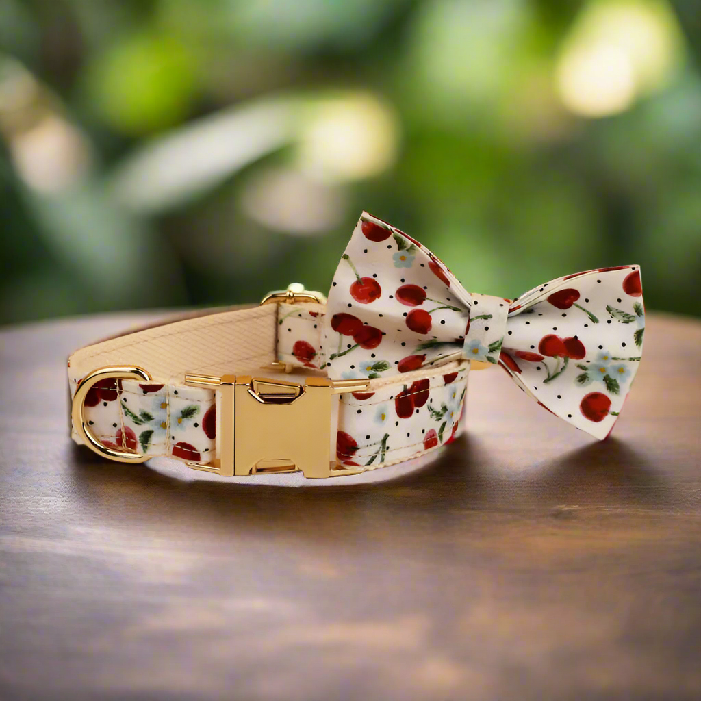 Cherry collar and bow