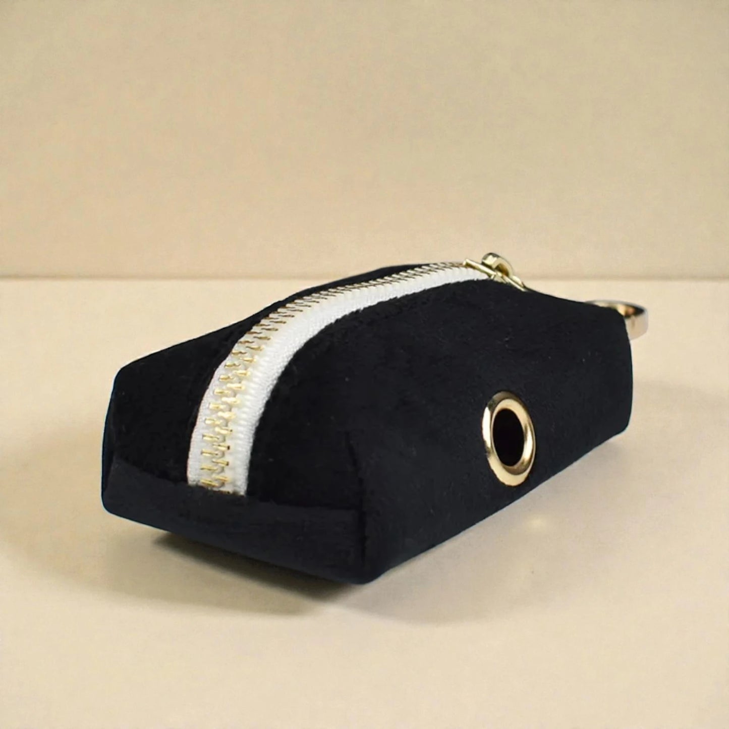 Black velvet dog poop bag holder