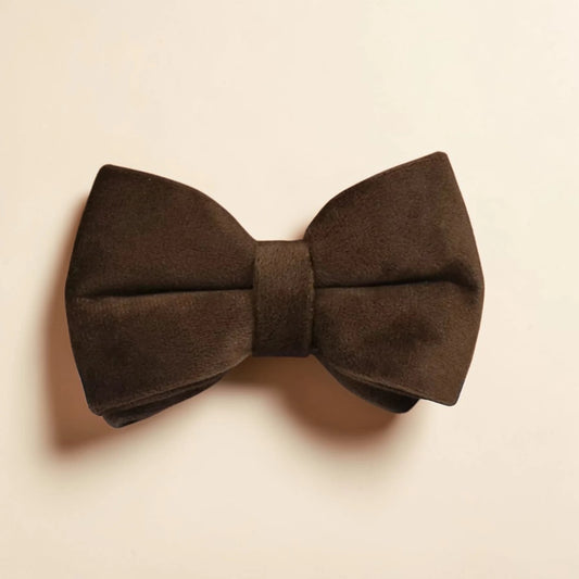 brown velvet dog  bow tie