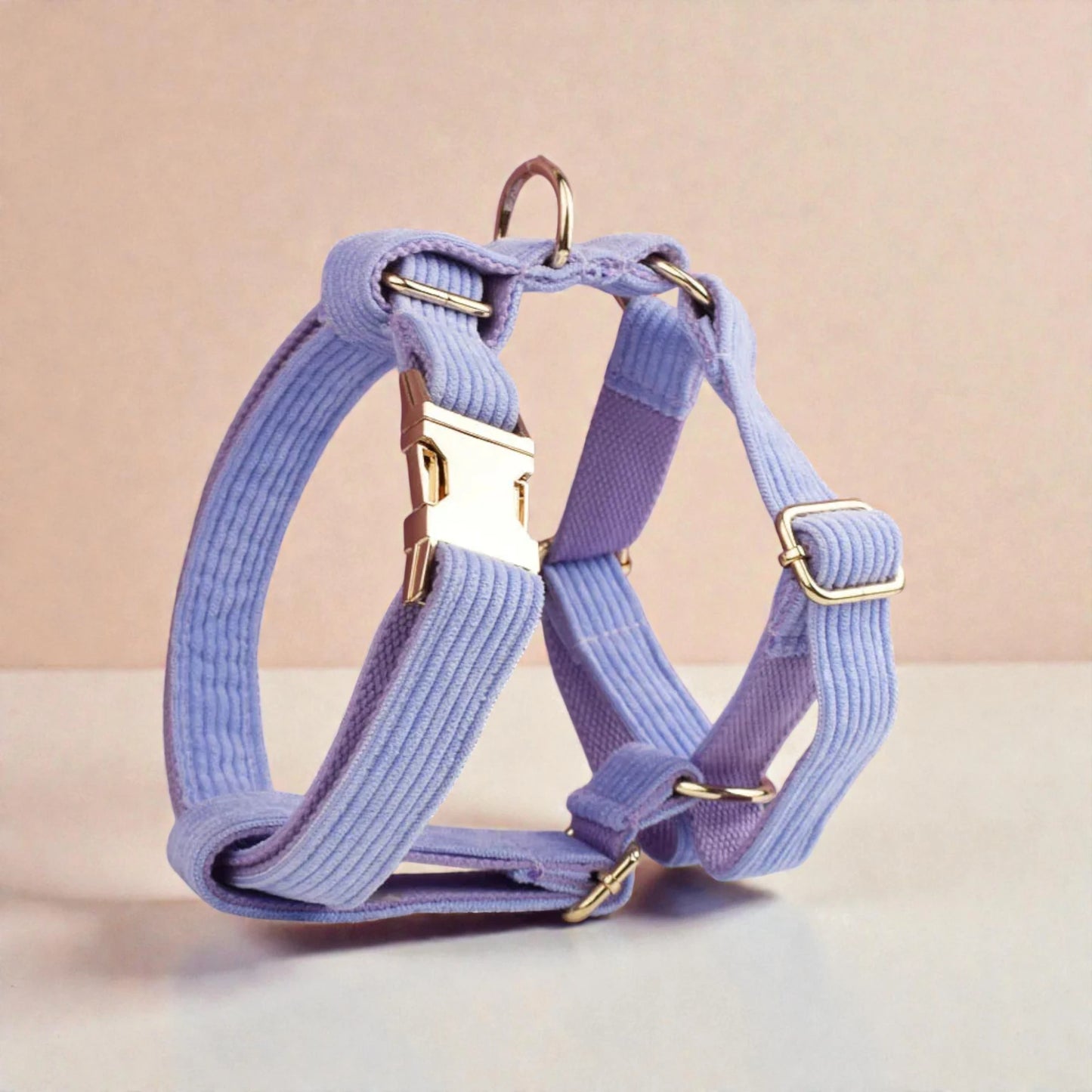 Personalised Corduroy Dog Harness – Lilac