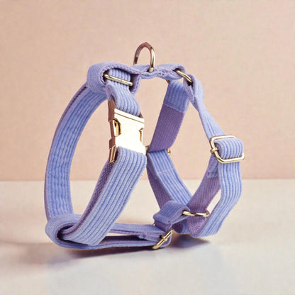Personalised Corduroy Dog Harness – Lilac