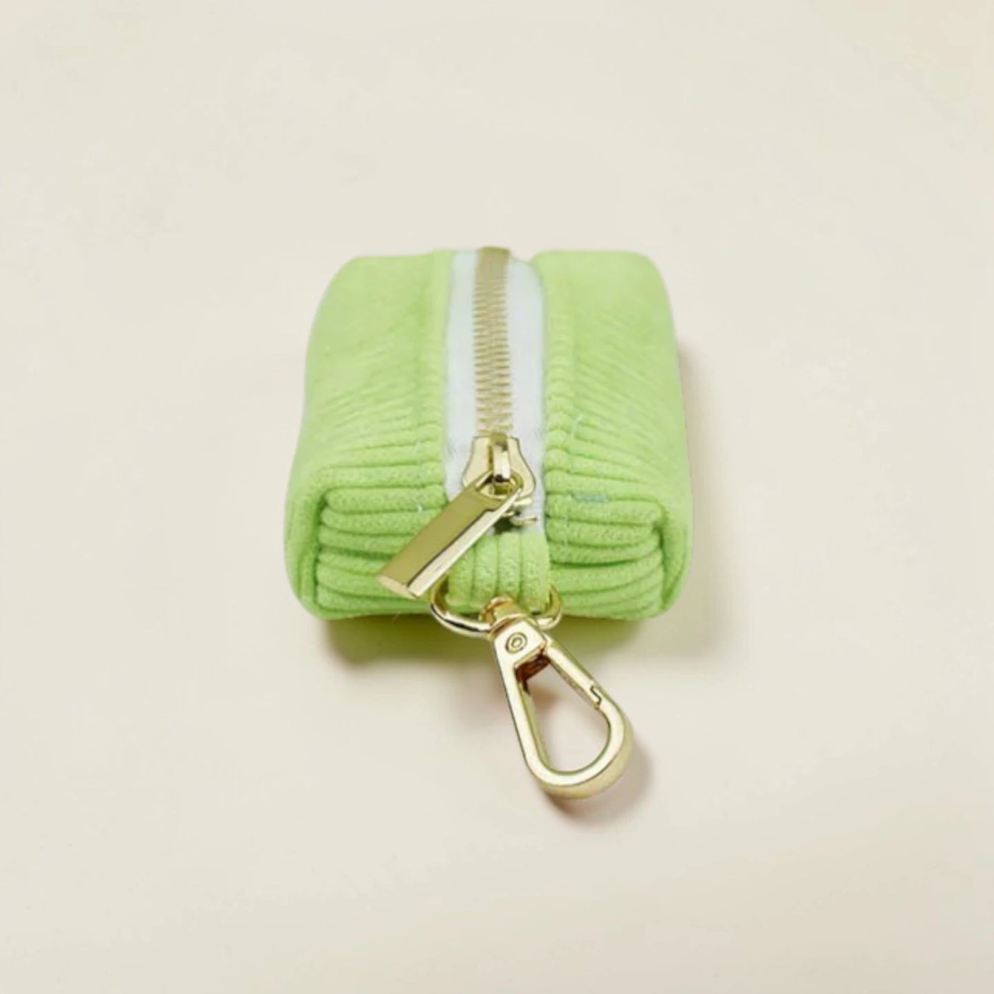 green dog poop bag holder with clip