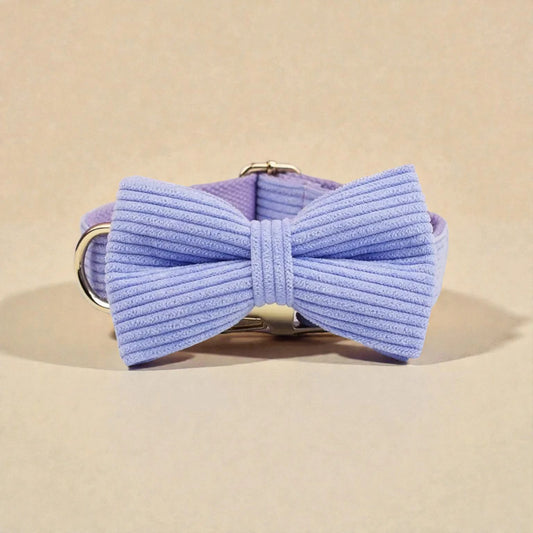 Corduroy Dog Bow – Lilac