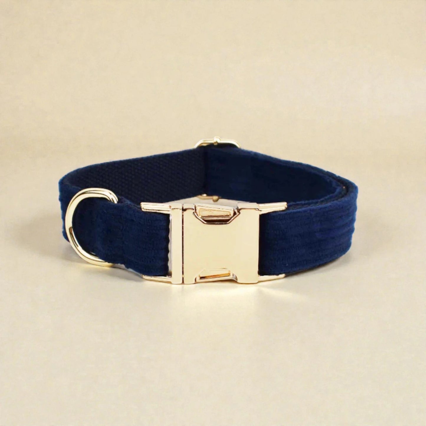 Personalised Corduroy Dog Collar - Navy Blue