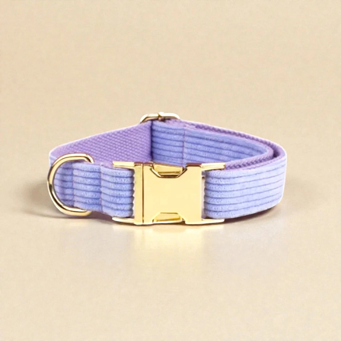 Personalised Corduroy Dog Collar – Lilac