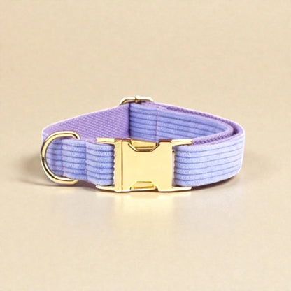 Personalised Corduroy Dog Collar – Lilac