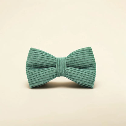 Green dog bow tie on a beige background