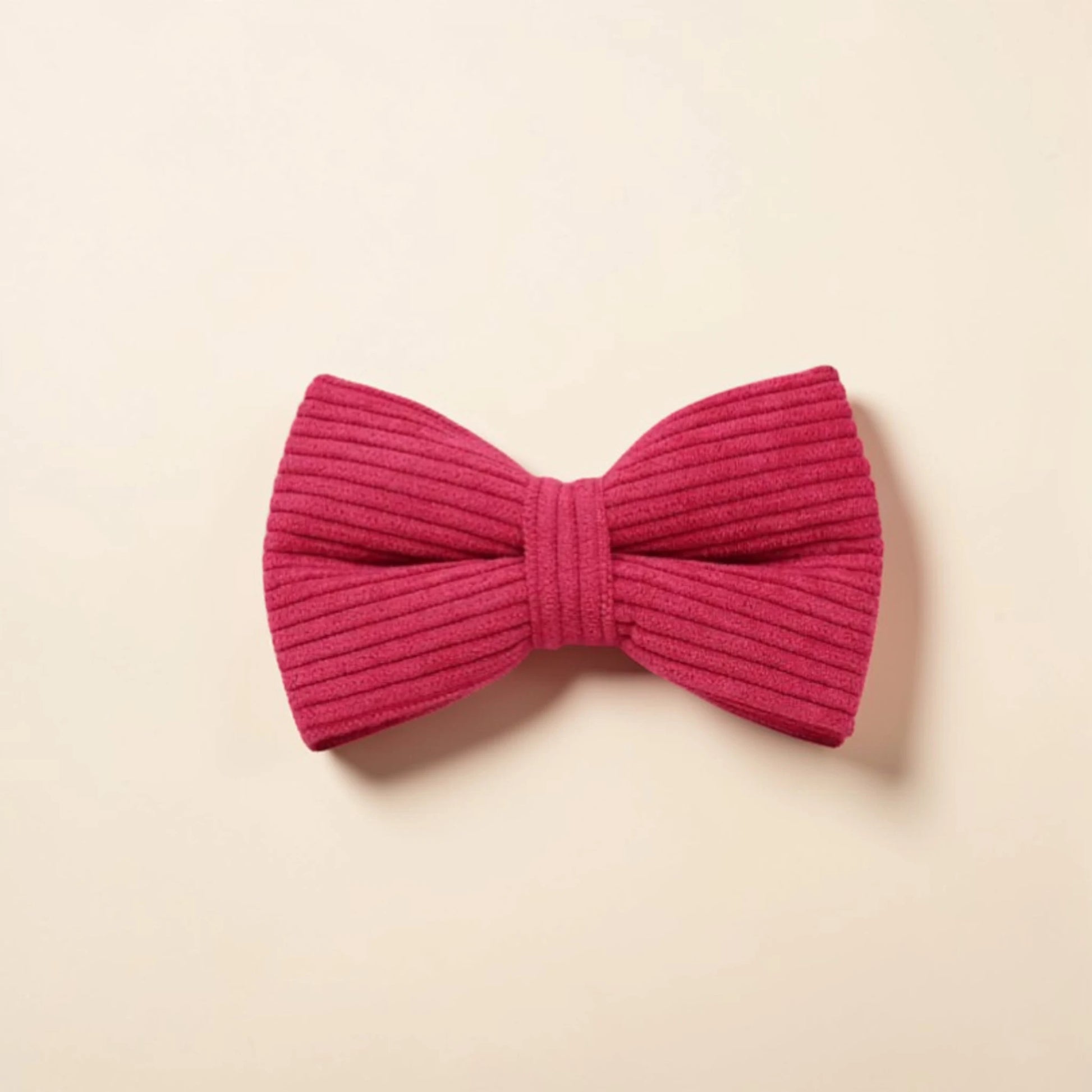 Pink dog bow tie on a beige background