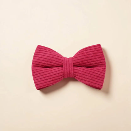 Pink dog bow tie on a beige background
