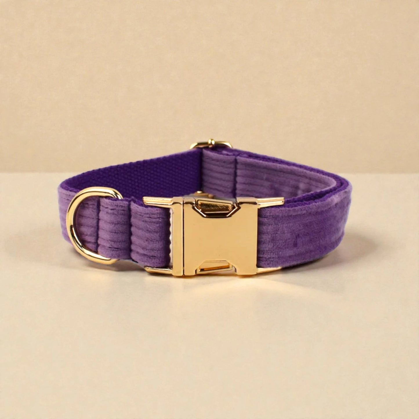 Personalised Corduroy Dog Collar – Purple
