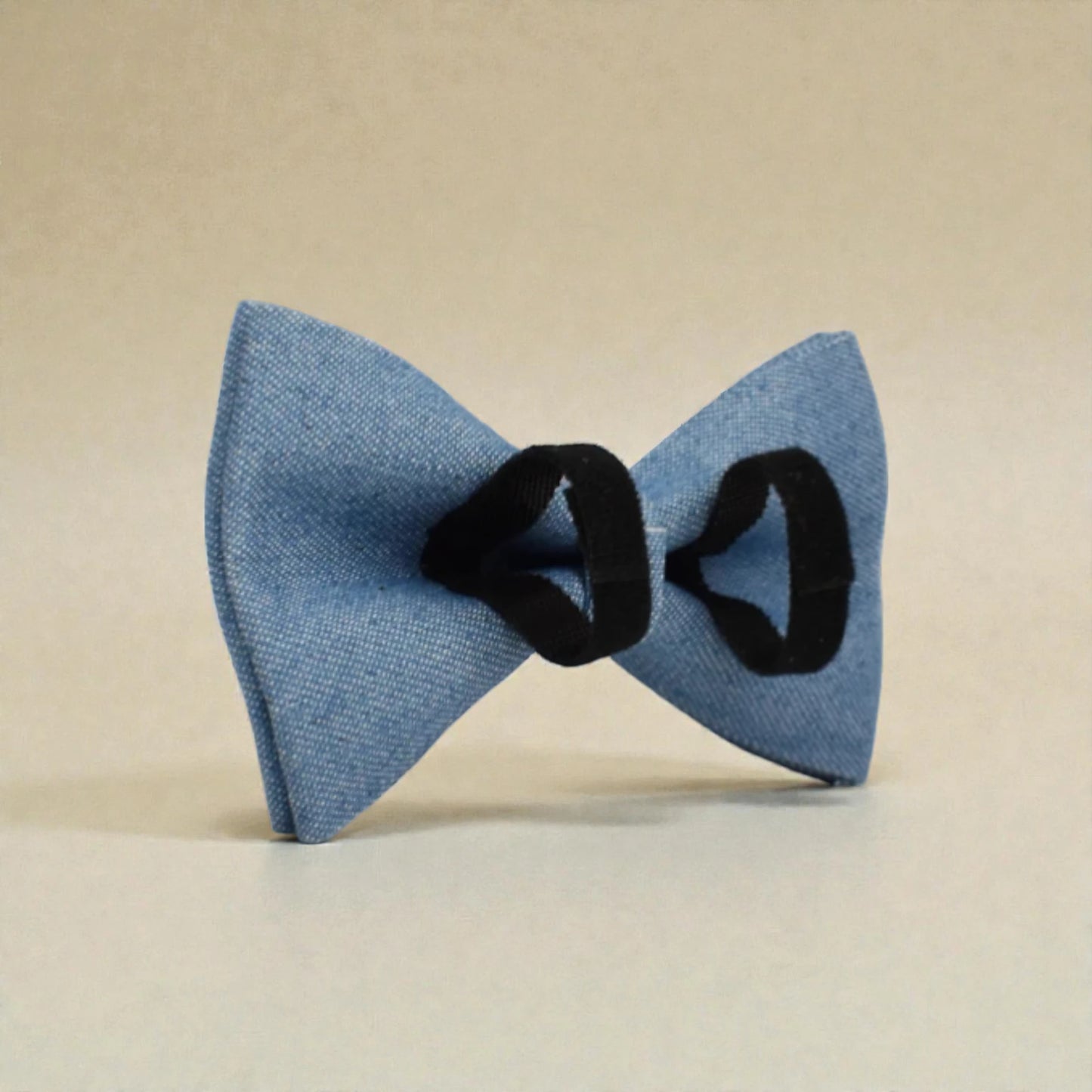 detachable denim dog bow tie