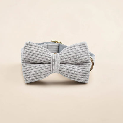 Grey dog bow tie on a beige background
