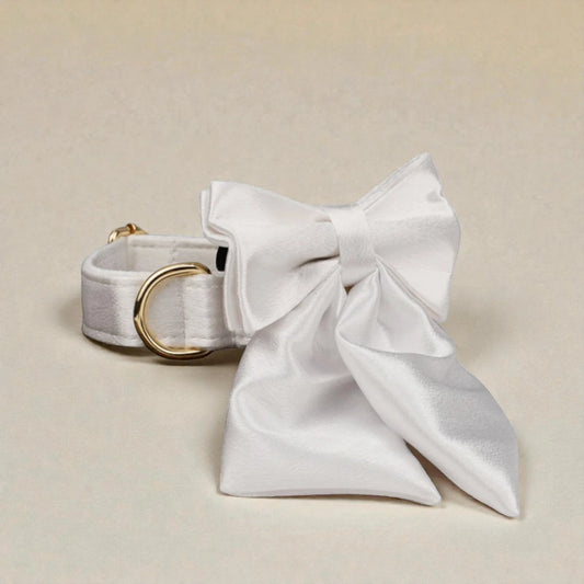 Wedding Dog Bow – Ivory
