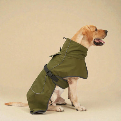 Large Breed Waterproof Dog Coat – Warm Fleece‑Lined Winter Jacket