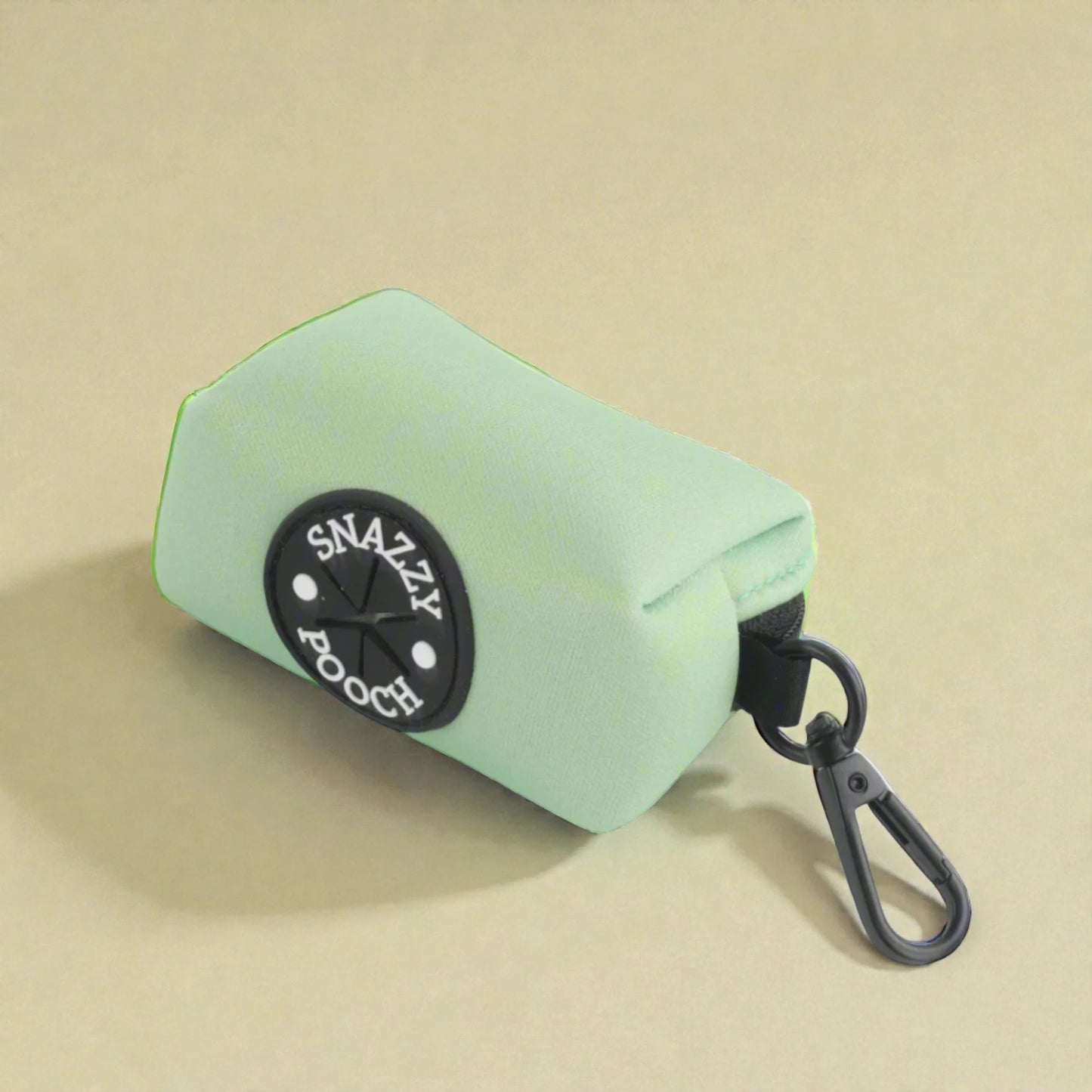 green dog poop bag holder with clip