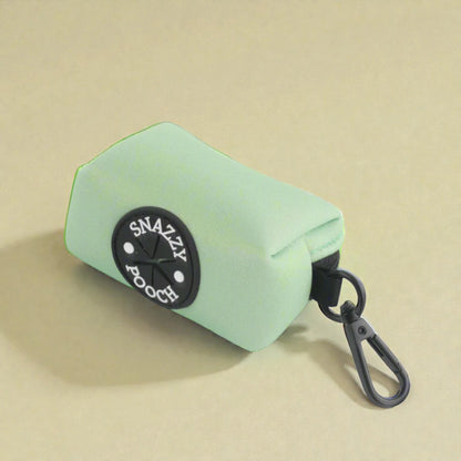 green dog poop bag holder with clip