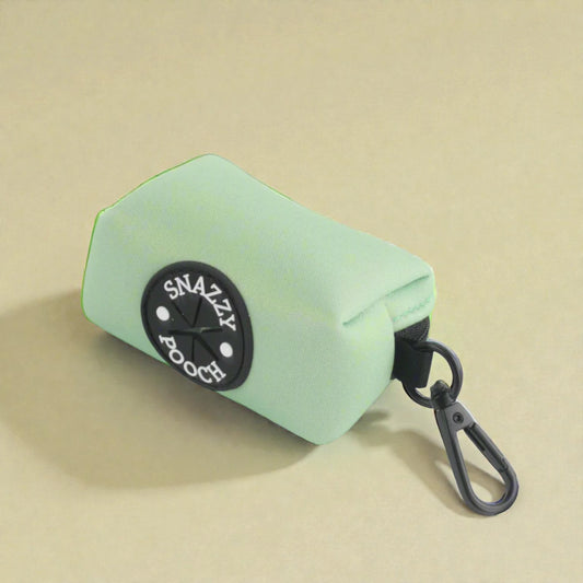 green dog poop bag holder with clip