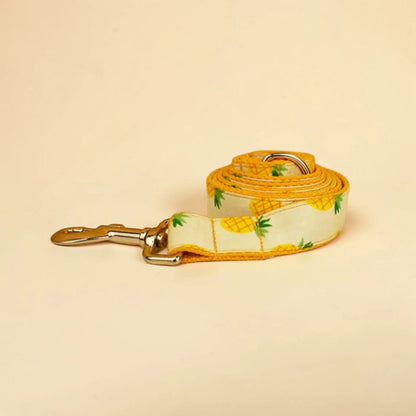 Dog lead with pineapple pattern on a beige background