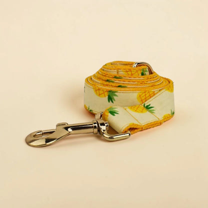 Dog lead with pineapple pattern on a beige background