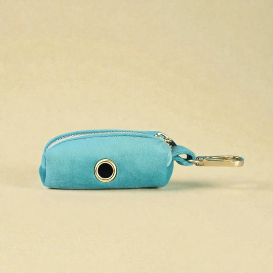 Velvet Dog Poop Bag Holder – Turquoise