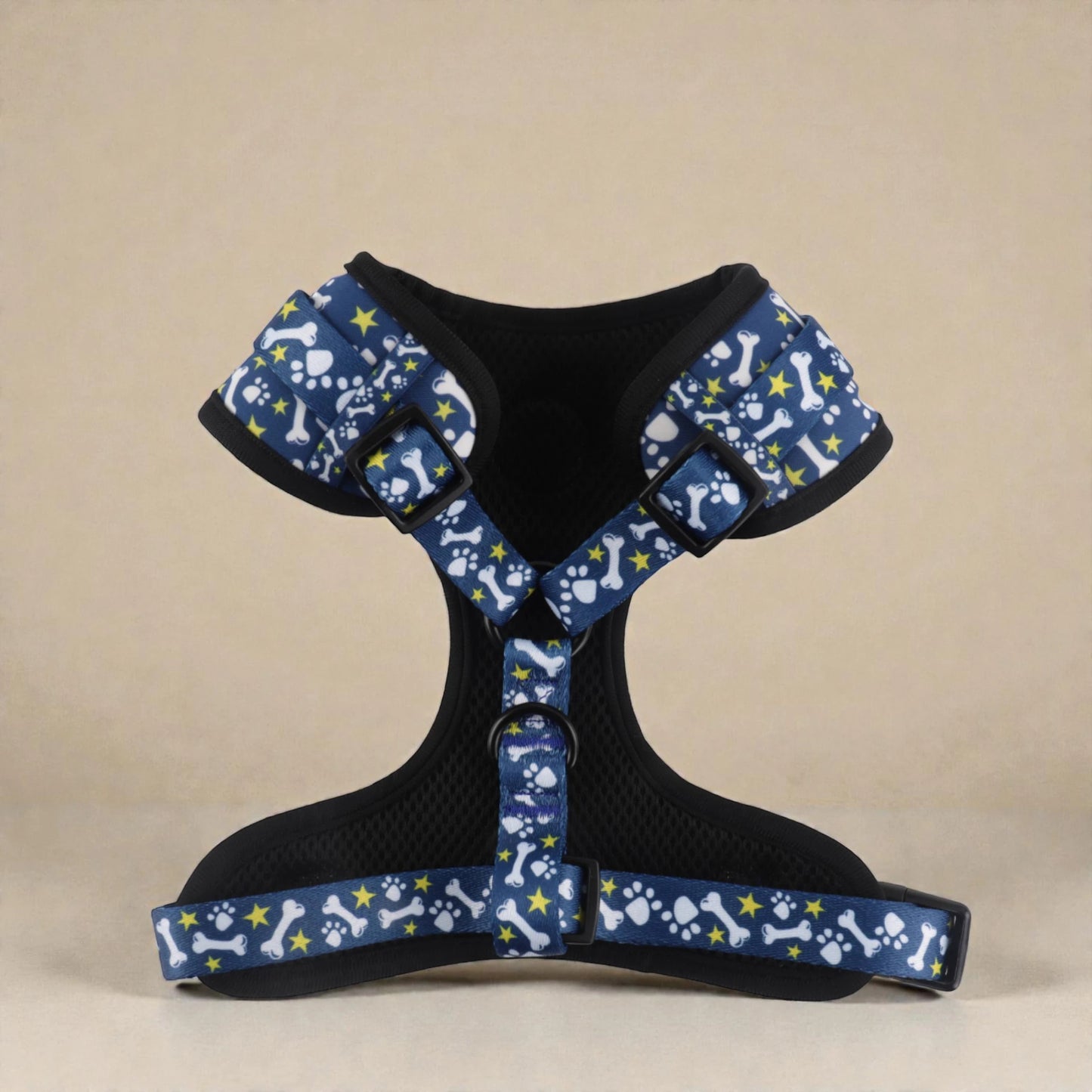 reverse of blue slip on dog harness
