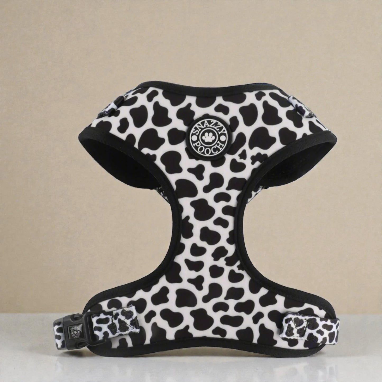 cow print dog harness