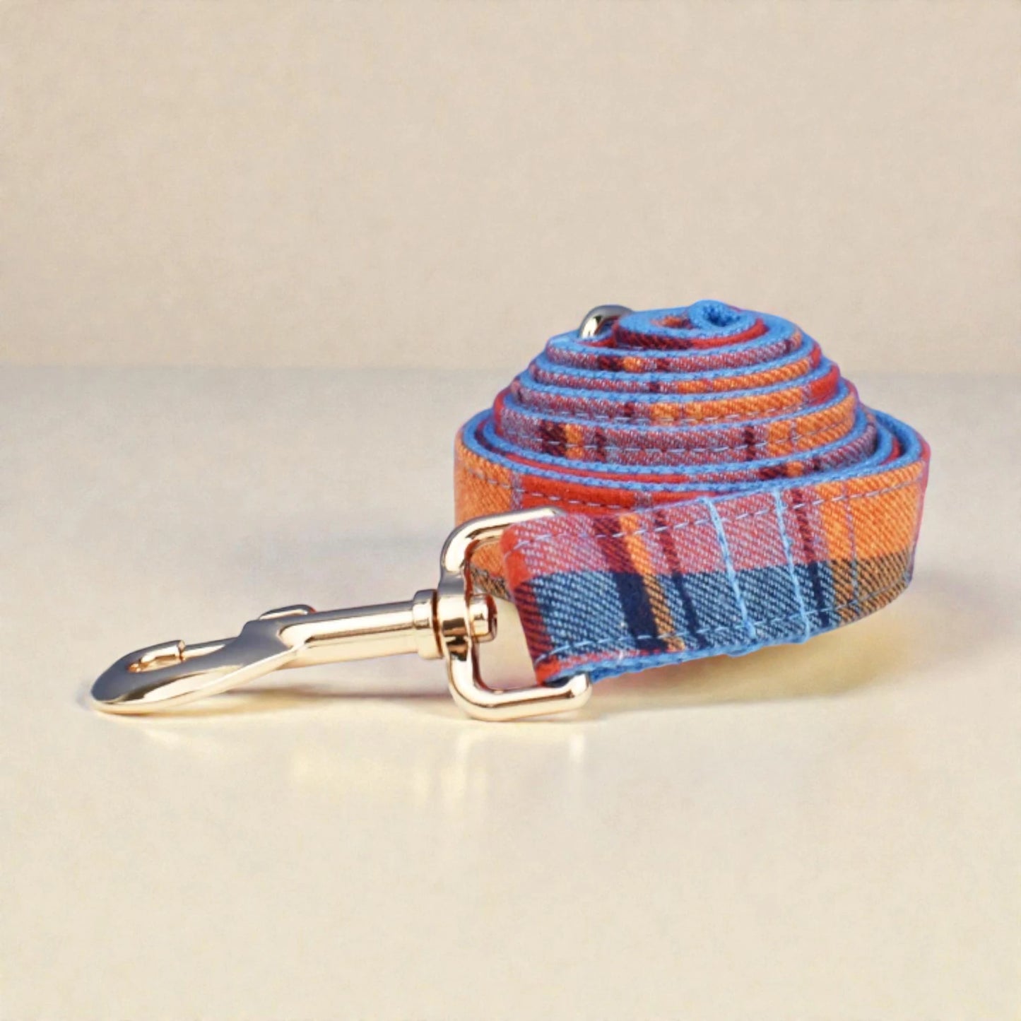 Tartan Dog Lead – Blue